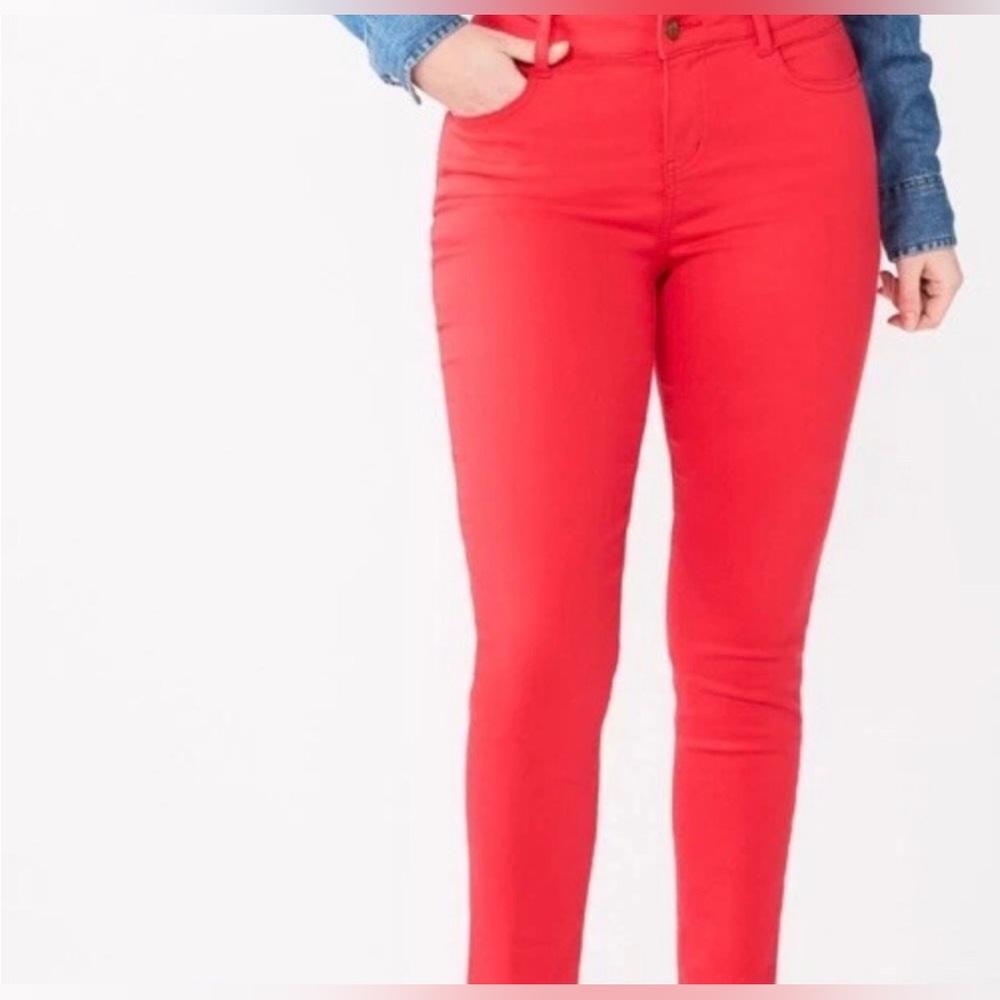 Draper James RSVP Bright Red Skinny Jeans, Plus Size 16W